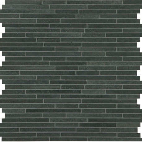 Mosaique pierre naturelle, carrelage mosaque, gris medium, strips, sur filet, mur d'accent, salle de